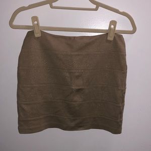 Gold mini band skirt